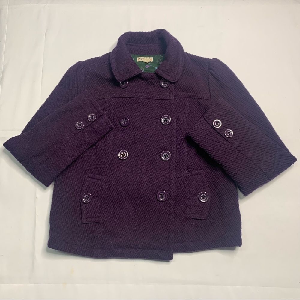 Forever 21 Purple Tweed or Corduroy Peacoat Jacket Small